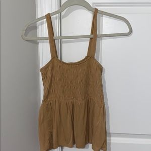 YELLOW AMERICAN EAGLE RUFFLE TANK TOP